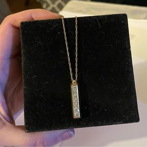14 k yellow gold and natural diamond drop pendant and chain 💋